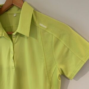 ADIDAS ADIZERO Golf Polo Short Sleeve Neon Yellow Green Women’s Small Mesh